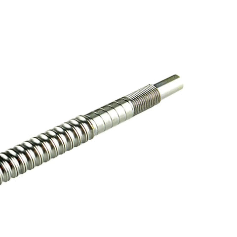 Close-up of RM1605 600mm ballscrew from 600mm Linear Rail Kit with RM1605 600mm Ballscrew End Supports BF12 BK12 DSG16H Nut Housing Coupling.
