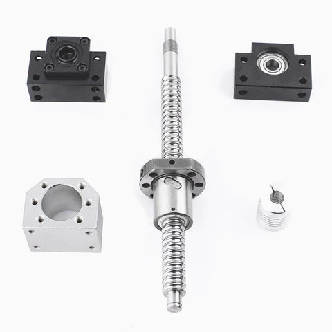 600mm SFU1605 Ball Screw Kit with Metal Ball Nut, Ball Nut Housing, BK BF End Supports, Coupler, 16mm Diameter, 5mm Lead