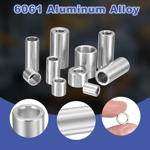 32-piece aluminum spacer set with 4mm ID, 7mm OD, and 4mm length, unthreaded standoffs for M4 screws, 6061 aluminum