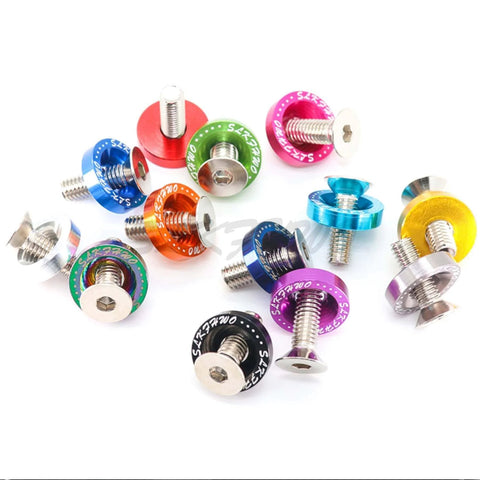 Colorful assortment of ✝️ SLKFHWO 6063-T6 Hard Aluminum Alloy Fender Washer Bumper JDM Car Accessories