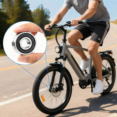 608 2RS Ball Bearings 8x22x7mm Deep Groove Rubber Sealed shown in bicycle wheel application