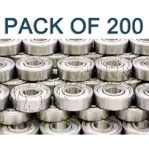 608-ZZ Skateboard Bearing, 8x22x7, Shielded (Pack of 200) - VXB Ball Bearings