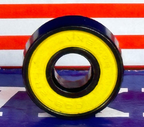 608B-2RS Sealed Black Bearing Bronze Cage Yellow Seals