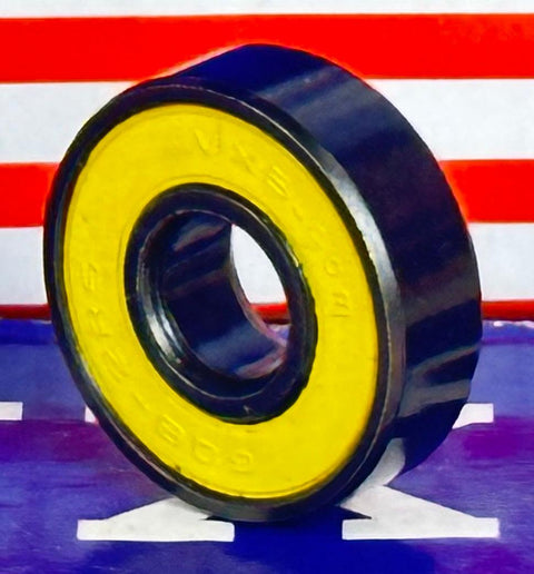608B-2RS Sealed Black Bearing Bronze Cage Yellow Seals
