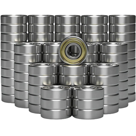 Pack of 100 608ZZ Ball Bearing Double Shielded Deep Groove 8x22x7mm for Furniture Wheels Skateboards Inline Skates Scooters