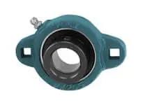 Front view of 1-3/16 in Narrow Eccentric Collar 2-Bolt Flange, Malleable Iron Housing, Shaft-lock Mechanism, Compact Bearing Mount.