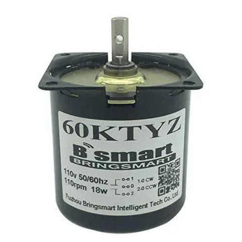 60ktyz 5rpm Ac Motor Low Noise Gearbox Electric Motor Barbecue High Torque Low Speed 110V Synchronous AC Reduction Motor front view