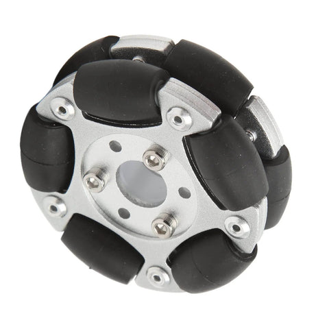 60mm Aluminium Alloy Robot Omni Wheel, 360 Degree Rotation, Anti Slipping Design with 10 Nylon and PE Rollers for DIY Accessories