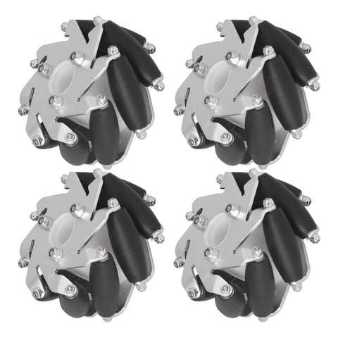 4 Pcs Mecanum Wheel 60mm Omni Directional Wheel Aluminum DIY Smart RC Robot Left Right Drive Components With Rubber Rollers