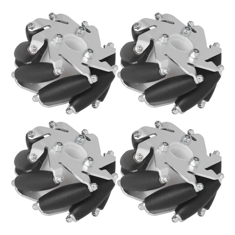 4 Pcs Mecanum Wheel 60mm Omni Directional Wheel Aluminum DIY Smart RC Robot Left Right Drive Components With Rubber Rollers Built For Heavy Duty Load Up To 10 Kilograms And Versatile Movement Great For Car Parts Accessories