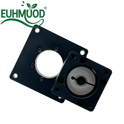 60mm Hollow Rotary Actuator High Accuracy Rotating Platform Gear Ratio 5:1, black metal plate and hollow shaft components