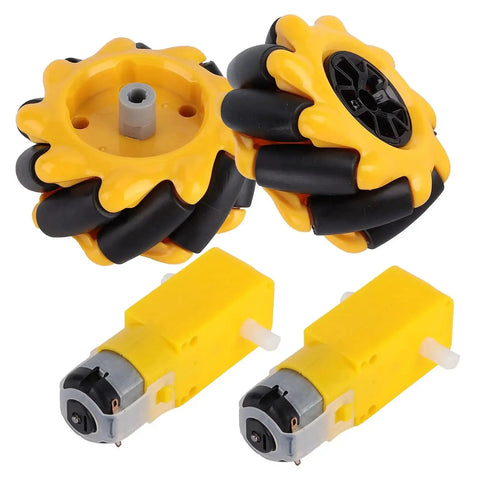 Mecanum Wheel For Geared Motors 60mm Diameter Rubber Coated Omnidirectional Wheels For Robot Cars And DIY Projects with motors