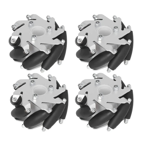 4 Pcs Mecanum Wheel 60mm Omni Directional Wheel Aluminum DIY Smart RC Robot Left Right Drive Components With Rubber Rollers Built For