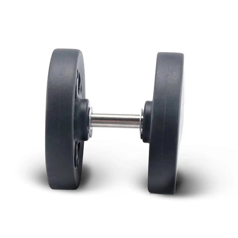 Pair of suitcase replacement wheels showing rubber construction, part of the 60mm Diameter 12mm Wide Replacement Suitcase Wheels Kit For 360 Spinner Luggage.
