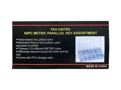 Packaging for 60 Piece Keystock Bar Assortment Set For Lock Pulleys Gears And Shafts Keyway Kit With SAE And Metric Sizes