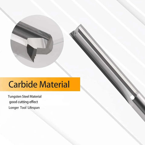 Close-up of CNC Router Bits Straight One Sixteenth Cutting Diameter One Eighth Inch Shank Two Flute Carbide End Mill Cutter