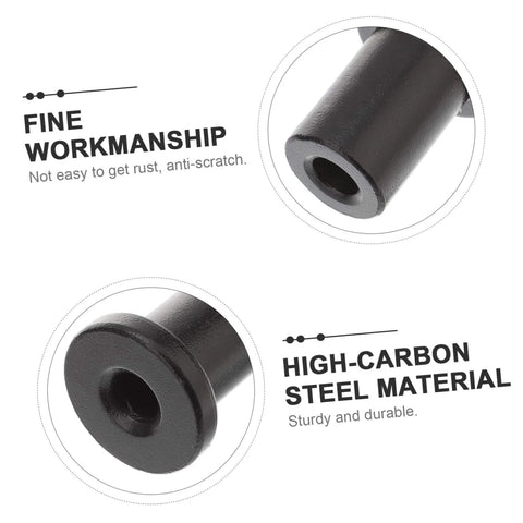 Close-up of Five Piece Track Spacer Set For Sliding Barn Door Hardware, black high-carbon steel, fine workmanship, durable