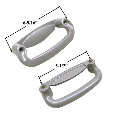 Gliding Patio Door Dummy Pull Handles For Tribeca Style Doors Compatible With OEM Parts 2562035 2573603 2573605 Five And A Half Inch Hole Centers Non Handed Stone Diecast Replacement For Previous Style Interiors And Exteriors, showing two handles with dimensions label of 5-1/2 inches