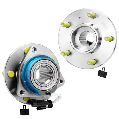 Set of 2 Front or Rear Wheel Bearing Hub Assemblies with CV Axle Nuts for Chevy Impala, Pontiac Grand Prix, Buick Lacrosse, Cadillac DTS