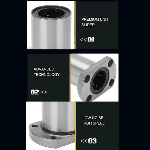 2Pcs Flange Linear Bearing Set For CNC Machines And Power Tools Heavy Duty Low Operating Load Point Contact Bearing Replacement