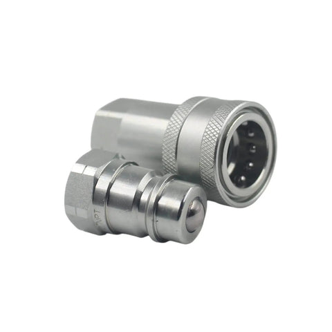 2 Set 1/2 Inch NPT ISO 5675 Ag Hydraulic Quick Connect Tractor Couplings Ball Valve Pioneer Type Set with dust cap