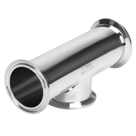 2-inch tri-clamp tee, stainless steel 304, 51 mm pipe OD, for brewing system