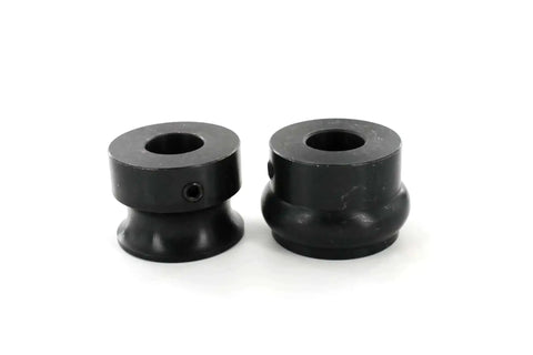 Five Eighths Inch Round Bead Roll Dies Set for bead rollers with twenty two millimeter shafts, black oxide coated, side view
