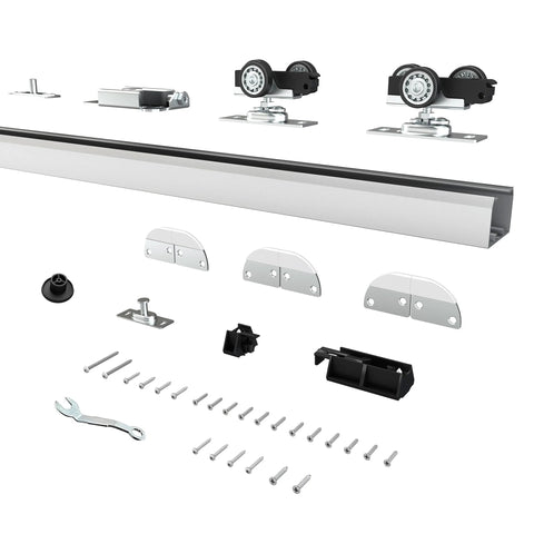 30 Inch Bifold Door Hardware Kit For Two Doors Aluminum Sliding Barn Door Top Mounted Rust Resistant with three wheel hangers