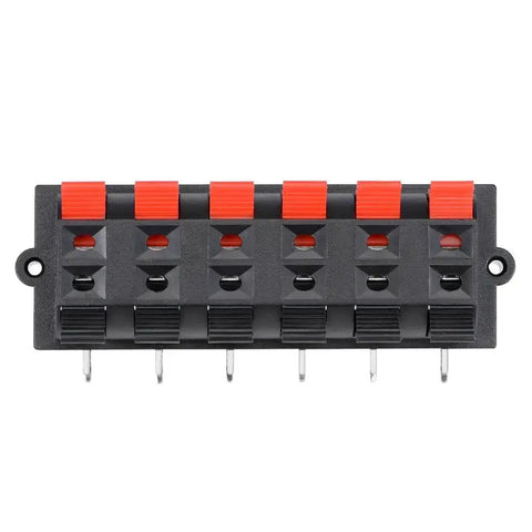 12 Way Jack Socket Spring Push Release Connector Speaker Terminal Strip Block For DIY Speaker Builds And Upgrades, 12 Pins