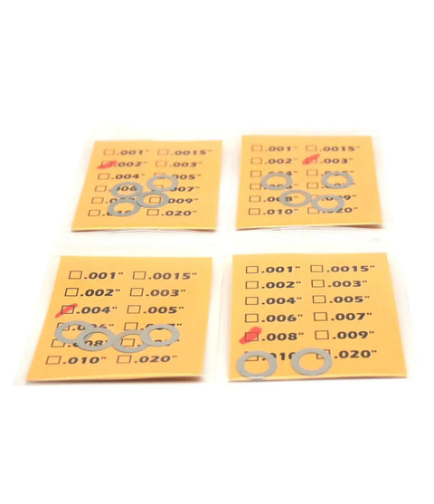 Pivot Pin And Take Down Shim Kit For .276 Inch Pins, 14 Pack, stainless steel 304 shims, thickness labeled packaging