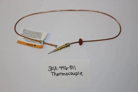Copper loop thermocouple with brass connector and sensor tip for Heat N Glo and Hearth & Home fireplaces.