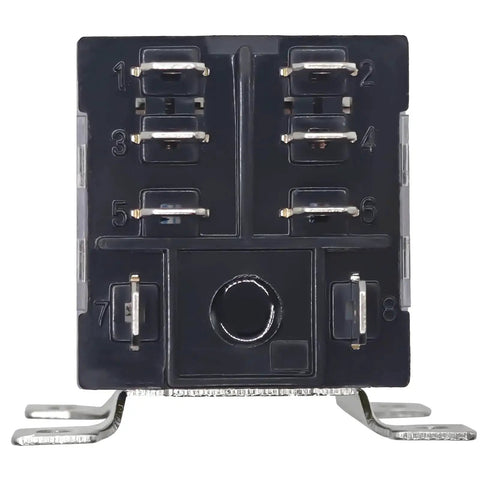 Heavy Duty 12V DC Relay Pack of 2 With 8 Pin Coil, 30A DPDT, 2NO and 2NC Contacts, Flame Retardant Housing, front view