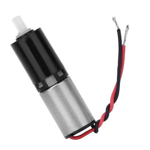 Six Millimeter Precision Mini Micro Planetary Gear Reducer For DC 3V Motors, side view with wiring exposed.