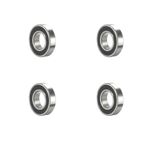 Four Pack Deep Groove Ball Bearings 1614 2RS With Three Eighths Inch Bore And One And One Eighth Inch Outer Diameter, Three Eighths Inch Width, Chrome Steel