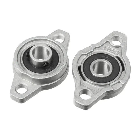 4 Pack Pillow Block Bearings Set With Three Eighths Inch Bore 10mm ID Self Aligning Zinc Alloy Flange Bearings KFL000, side view.