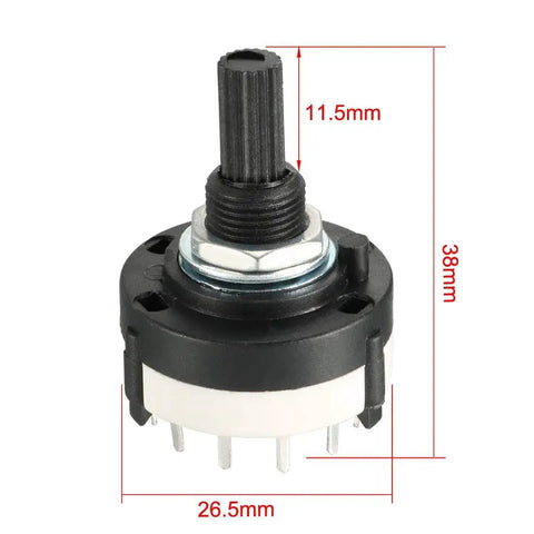 12 Position Rotary Switch Selector 1 Pole 12 Throw Band Channel Single Deck Pack Of 2 For Radio TV And Industrial Control Equipment