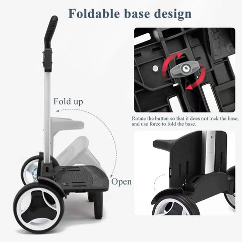 Wheeled Backpack Trolley With Noiseless Large Wheels Aluminium Alloy Folding Hand Truck showing foldable base design