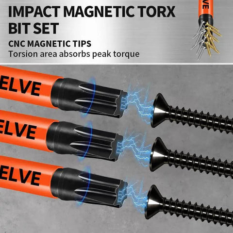10 Pack T25 Torx Bits For Impact Driver, 2 Inch Magnetic Torx Star Bit Set With CNC Machined Tips, S2 Alloy Steel close-up view