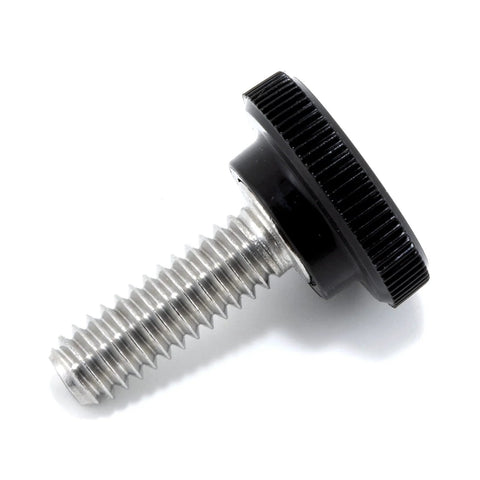 1/4-20 Stainless Steel Thumb Screw With Black Knurled Plastic Knob, 3/4 Inch Length, Standard Coarse Thread, Corrosion Resistant