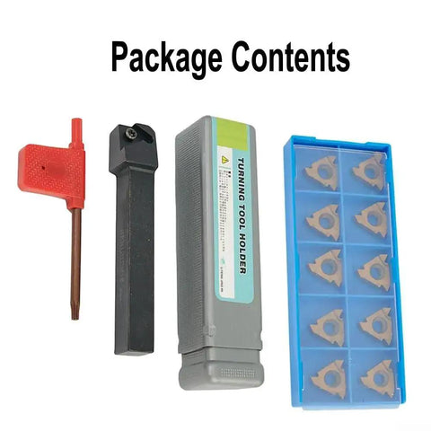 Lathe And CNC Threading Tool Set With 12Mm Holder And 16ER AG60 Inserts, 10Pcs Threading Inserts Kit For Precision Turning And Thread Cutting