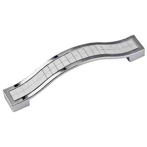 Crystal Rhinestone Cabinet Handles And Knob Pull Set In Silver Zinc Alloy, 7.28-inch European Modern Style with glass crystal accents