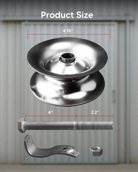 Two Pack Five Inch Sliding Gate Rollers With Galvanized Steel Wheel For One And Five Eighths Inch Pipe Track Outdoor Rustproof Smooth And Quiet Installation