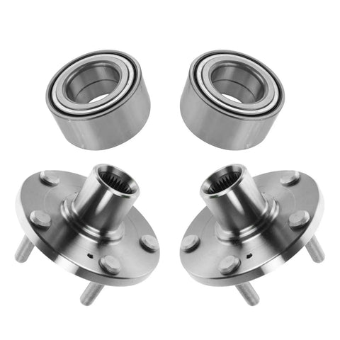 2 Piece Front Wheel Bearing And Hub Kit Direct Fit For 2012 2014 Hyundai Azera 2006 2013 Sonata And 2014 Kia Sportage With Easy Install DIY Friendly OE Quality Replacement Bearings And Hubs, showing two bearings and two hubs.