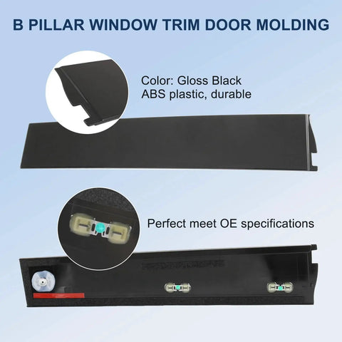 Outer B Pillar Window Trim Molding Replacement for Cadillac ESV Suburban Tahoe, gloss black ABS, right passenger side view