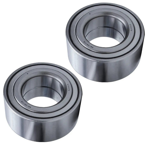 Close-up view of 2 front bearings from 4 Pc Front And Rear Wheel Bearing Hubs Kit Fits 2001 2006 Hyundai Elantra And 2005 2009 Kia Spectra And Spectra5