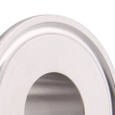 DERNORD 1.5 inch sanitary tri-clamp to 3/4 inch male tri-clover, stainless steel, close-up view