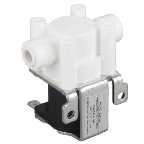 DC 12V Electric Solenoid Purifier Valve Normally Closed For Water Filtration with durable white valve body and easy connectors
