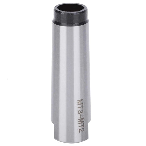 Taper drill sleeve arbor adapter MT3 to MT2, high-speed steel, silver metal tool for lathe/mill