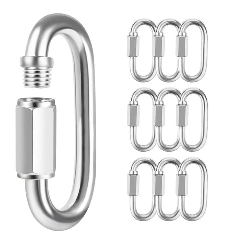 10 Pack 2 Inch Quick Links Three Sixteenth Inch 304 Stainless Steel D Shape Connectors With 716 Lbs Capacity for outdoor use