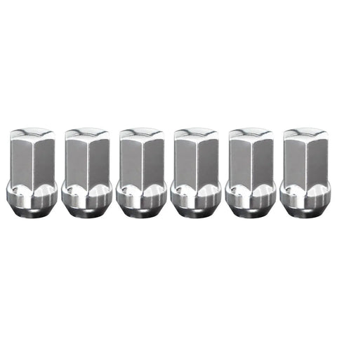 Six chrome lug nuts from Front Wheel Bearing Hubs Kit For Dodge Durango 2011 2012 2013 2014 2015 2016 2017 2018 2019 2020 And Jeep Grand Cherokee 2011 2012 2013 2014 2015 2016 2017 2018 2019 2020 2021 Includes Two Front Wheel Bearing Hubs Assemblies And Twelve Chrome Lug Nuts